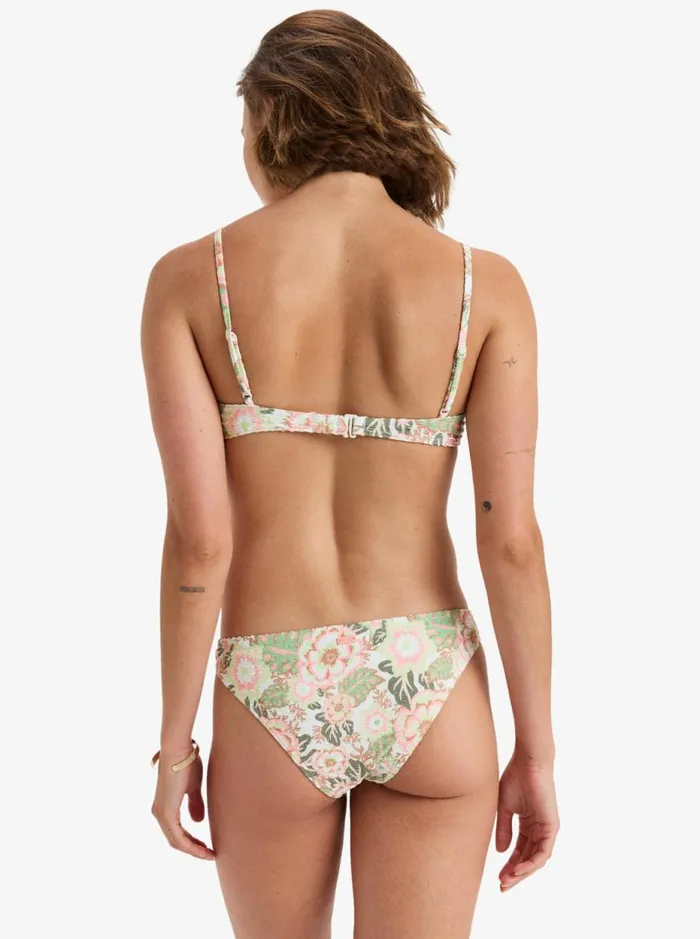 Canarias 8211 Moderate Coverage Bikini Bottoms Oil Green Wild Flower Swim Women Roxy Bikinis