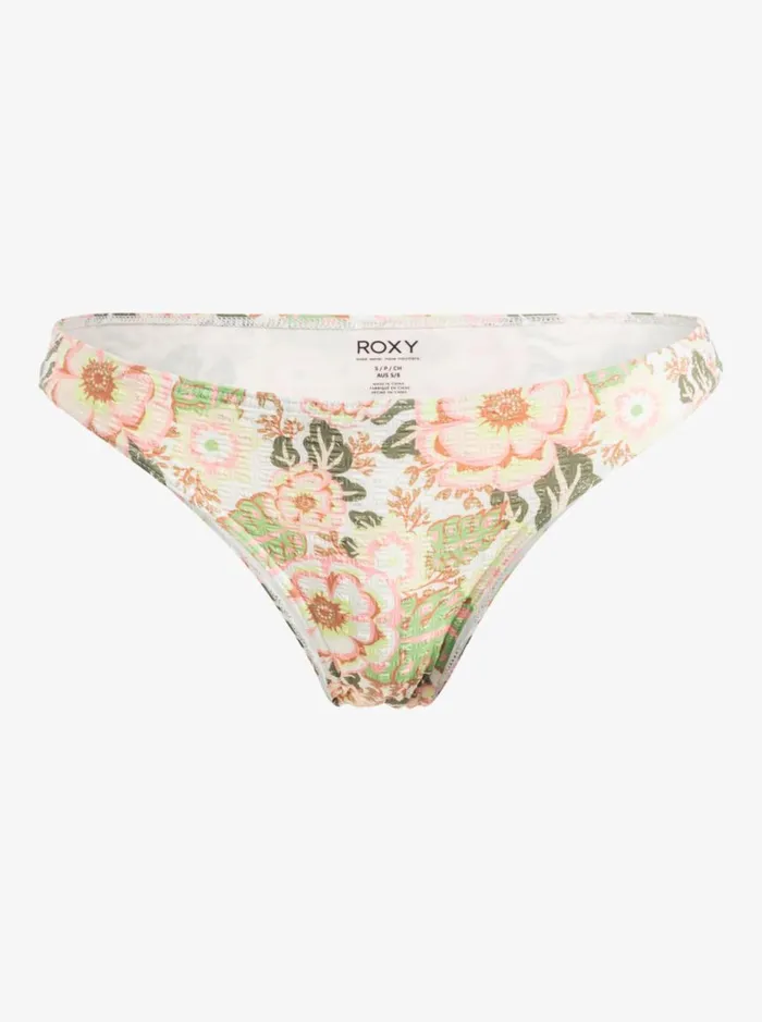 Canarias 8211 Moderate Coverage Bikini Bottoms Oil Green Wild Flower Swim Women Roxy Bikinis