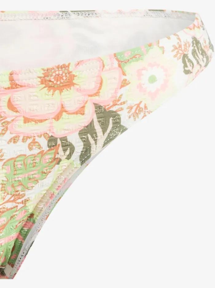 Canarias 8211 Moderate Coverage Bikini Bottoms Oil Green Wild Flower Swim Women Roxy Bikinis