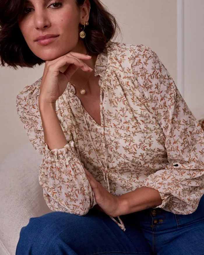 Carmica Leaves Blouse Raw Women Polin Et Moi Blouses And Shirts