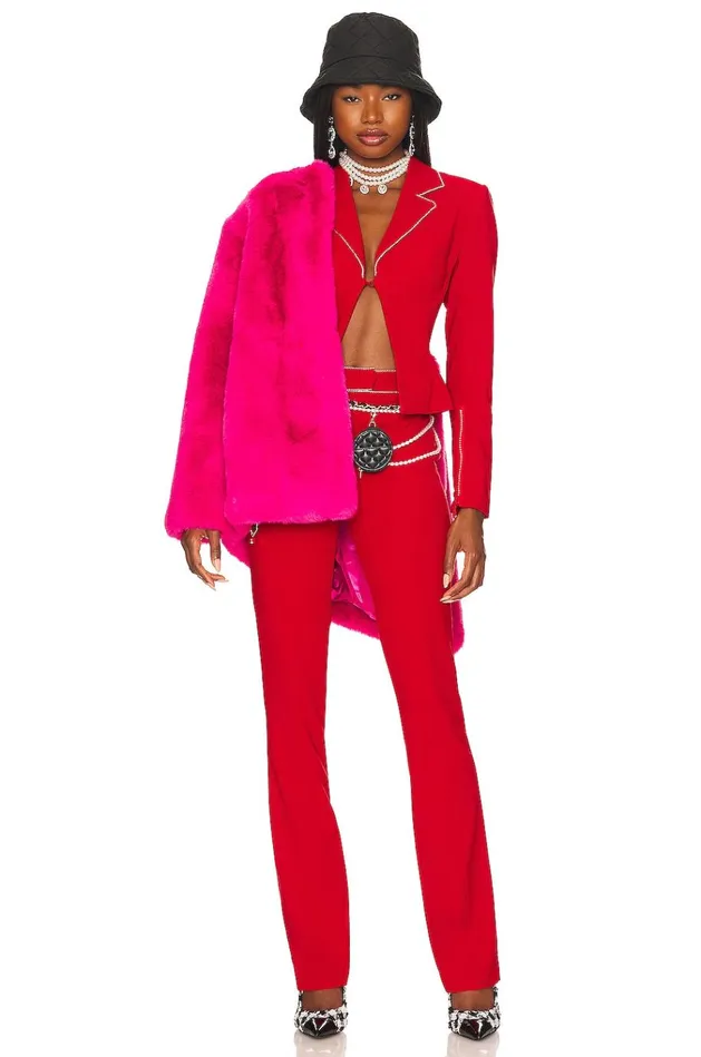 Catalina Micro Jacket Cherry Red Women Lovers Friends Jackets and Coats