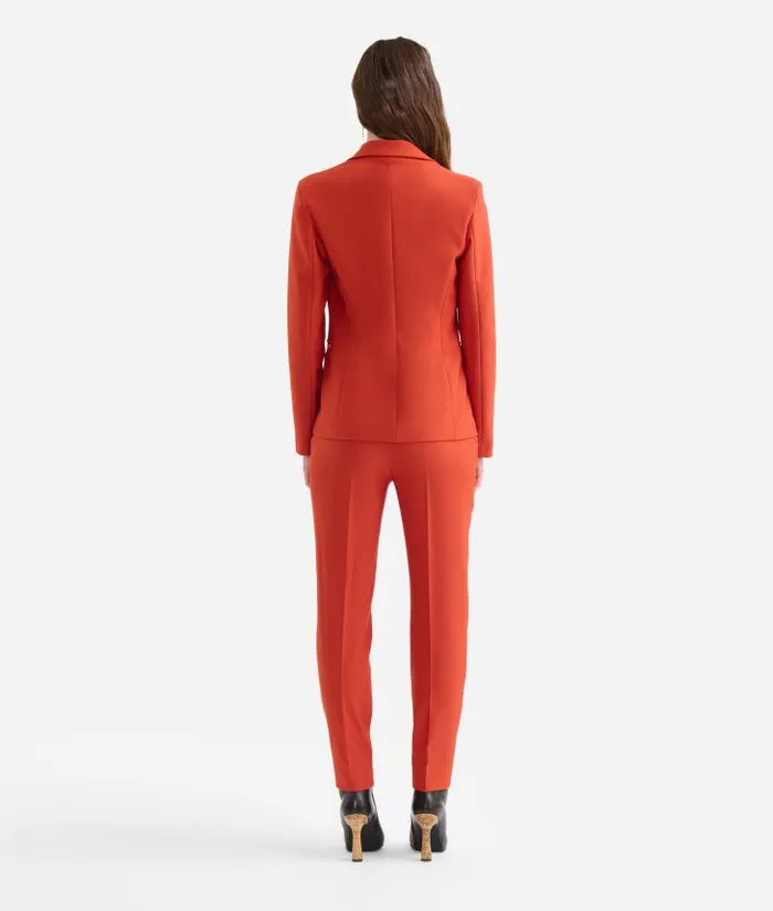 Cavalry Twill Jacket With 1c Mini Buckles Brick Red Woman Alviero Martini Coats and Jackets