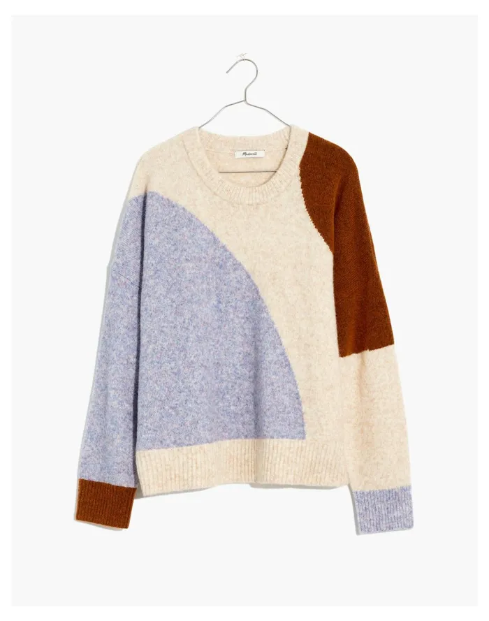 Cedarbrook Pullover Sweater In Colorblock Heather Chalk Women Madewell Sweaters Cedarbrook Pullover Sweater In Colorblock Heather Chalk Women Madewell Sweaters