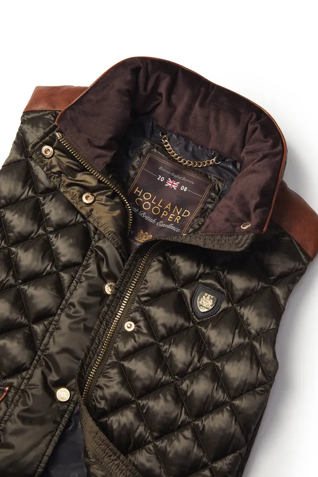 Charlbury Quilted Gilet Heritage Khaki Women Holland Cooper Gilets Charlbury Quilted Gilet Heritage Khaki Women Holland Cooper Gilets