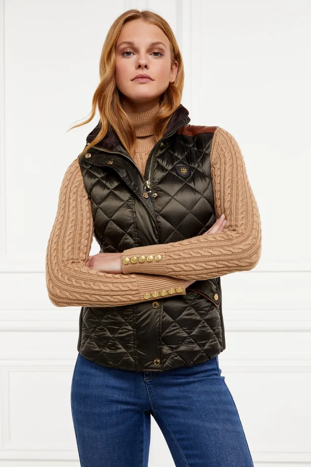 Charlbury Quilted Gilet Heritage Khaki Women Holland Cooper Gilets Charlbury Quilted Gilet Heritage Khaki Women Holland Cooper Gilets