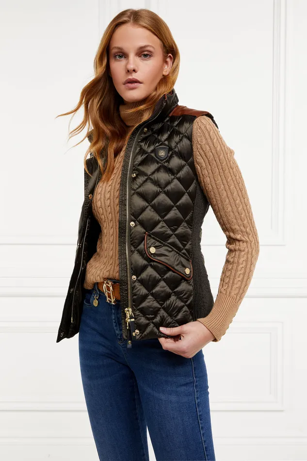 Charlbury Quilted Gilet Heritage Khaki Women Holland Cooper Gilets Charlbury Quilted Gilet Heritage Khaki Women Holland Cooper Gilets