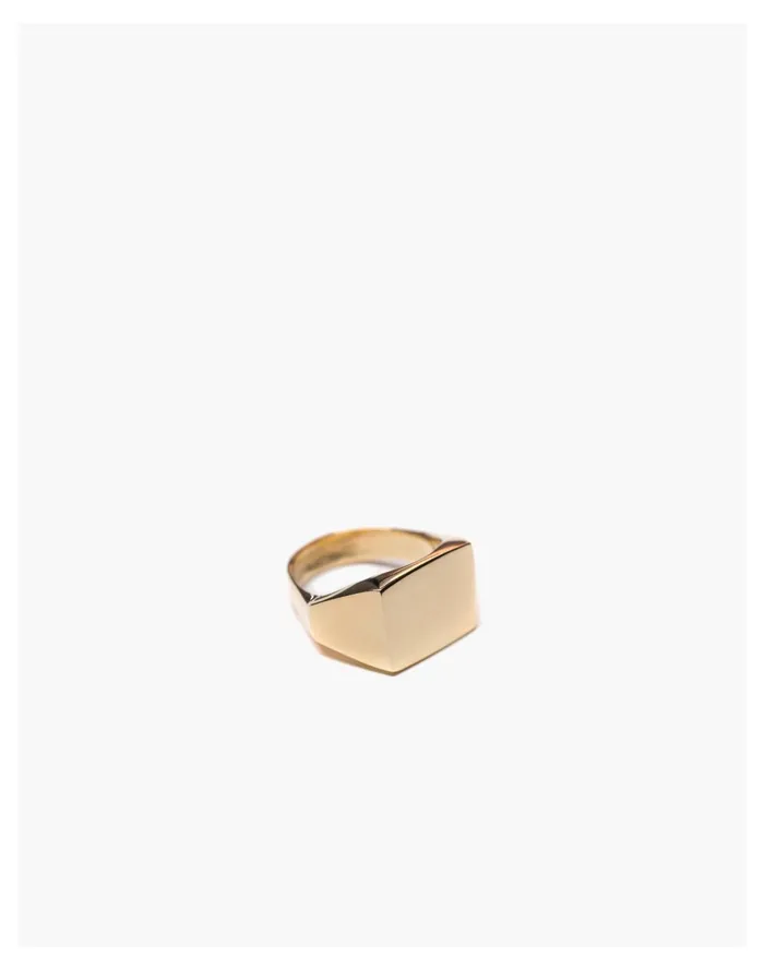Charlotte Cauwe Studio Brass Delicate Signet Ring Gold Women Madewell Rings