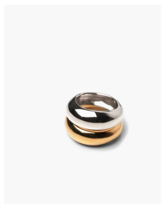 CHARLOTTE CAUWE STUDIO Bubble Ring Set In Gold and Sterling Silver Gold Women Madewell Rings