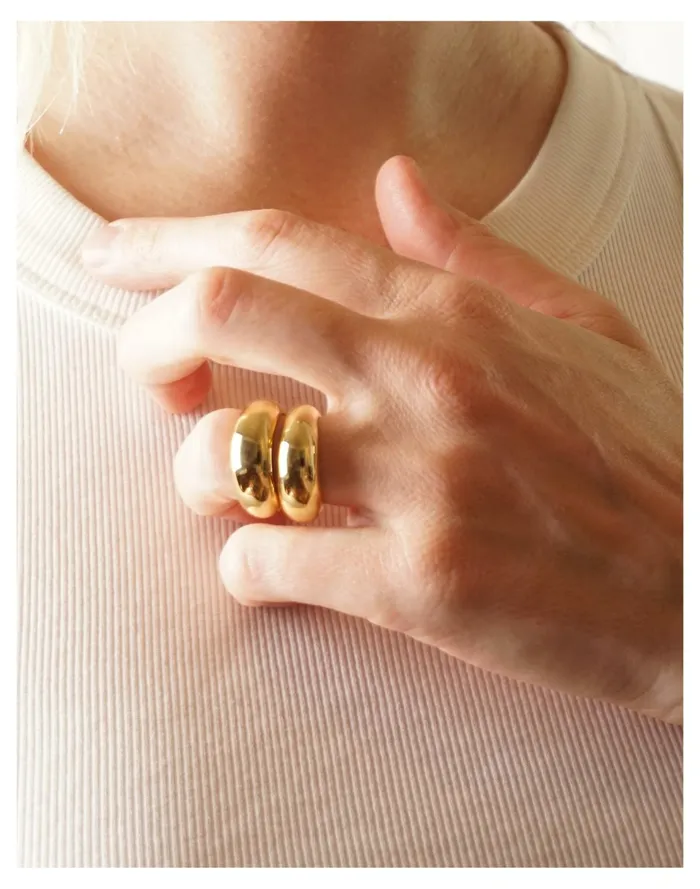 CHARLOTTE CAUWE STUDIO Bubble Ring Set In Gold and Sterling Silver Gold Women Madewell Rings CHARLOTTE CAUWE STUDIO Bubble Ring Set In Gold and Sterling Silver Gold Women Madewell Rings
