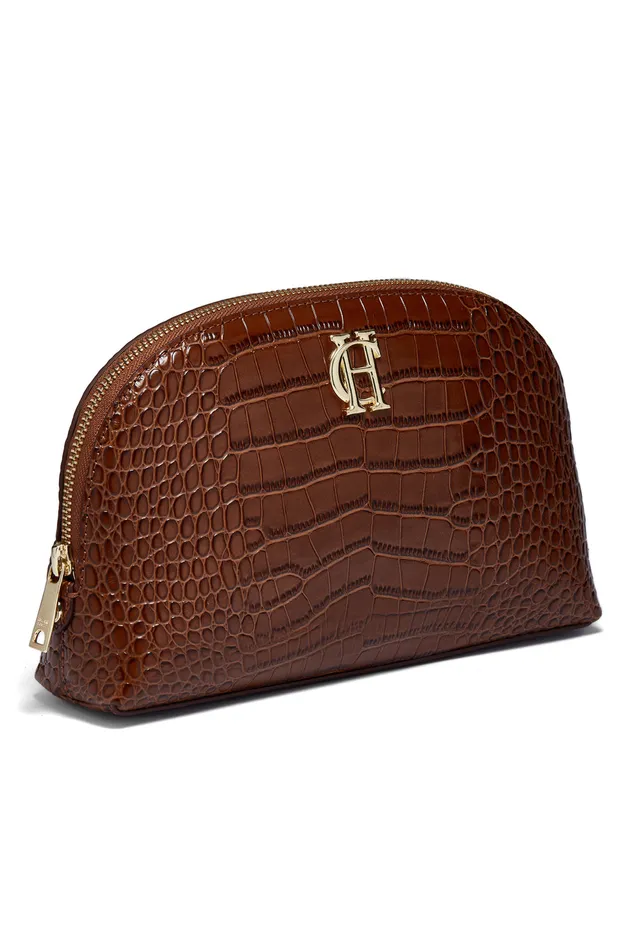 Chelsea Makeup Bag Tan Croc Women Holland Cooper Makeup Bags