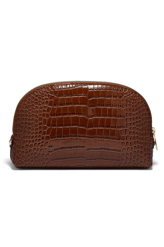 Chelsea Makeup Bag Tan Croc Women Holland Cooper Makeup Bags