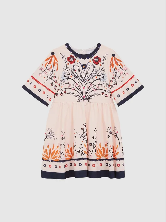 Children Ania Floral Printed Dress Ivory Reiss Dresses and Jumpsuits