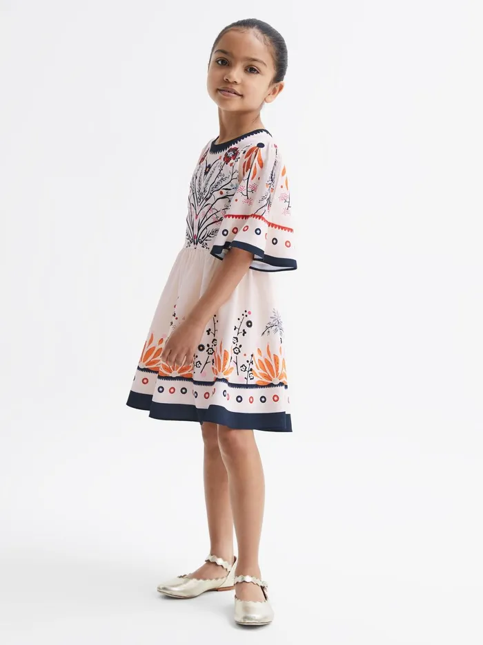 Children Ania Floral Printed Dress Ivory Reiss Dresses and Jumpsuits
