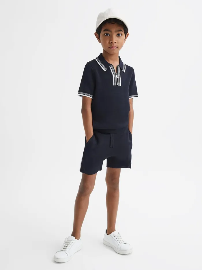 Children Colton Side Stripe Drawstring Shorts Navy Reiss Shorts