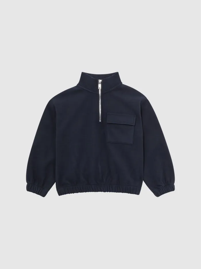 Children Conrad Micro Fleece Half Zip Jumper Navy Reiss Sweats and Hoodies