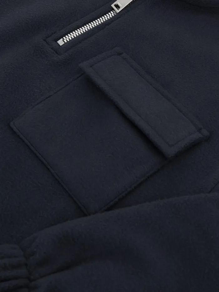 Children Conrad Micro Fleece Half Zip Jumper Navy Reiss Sweats and Hoodies