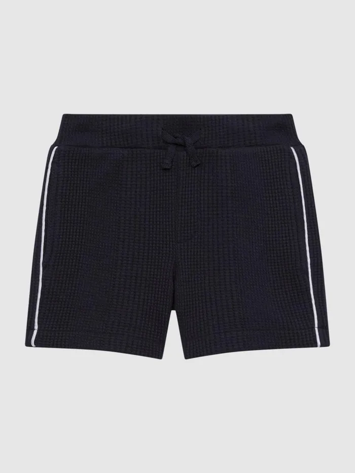 Children Dexter Textured Drawstring Shorts Navy Reiss Shorts