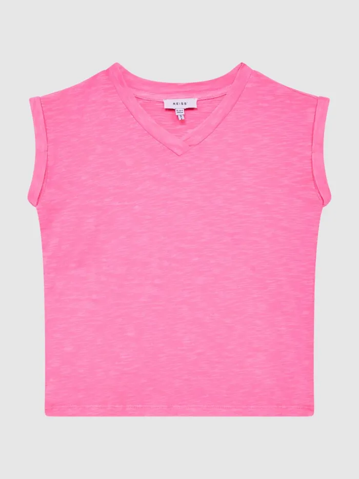 Children Freddie Jersey VNeck TShirt Pink Reiss Tops and Tshirts