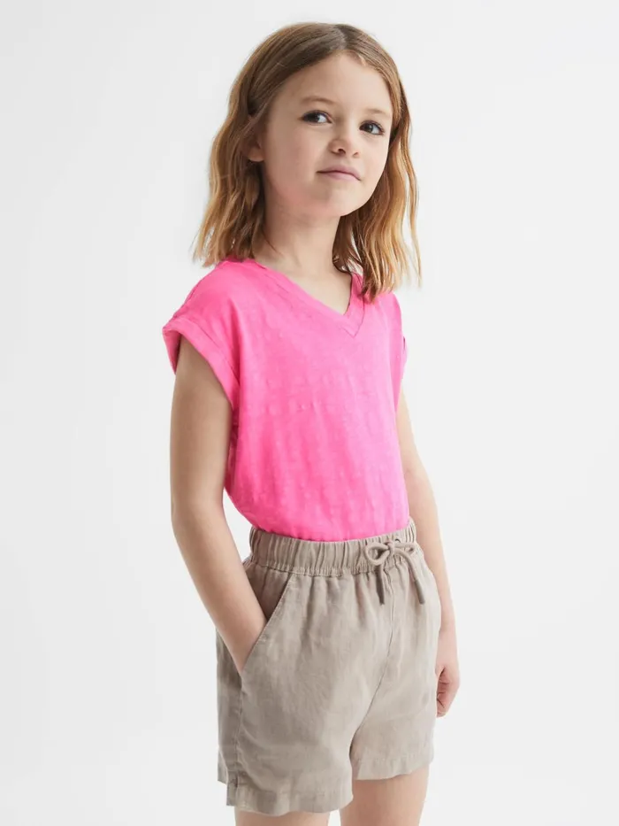 Children Freddie Jersey VNeck TShirt Pink Reiss Tops and Tshirts
