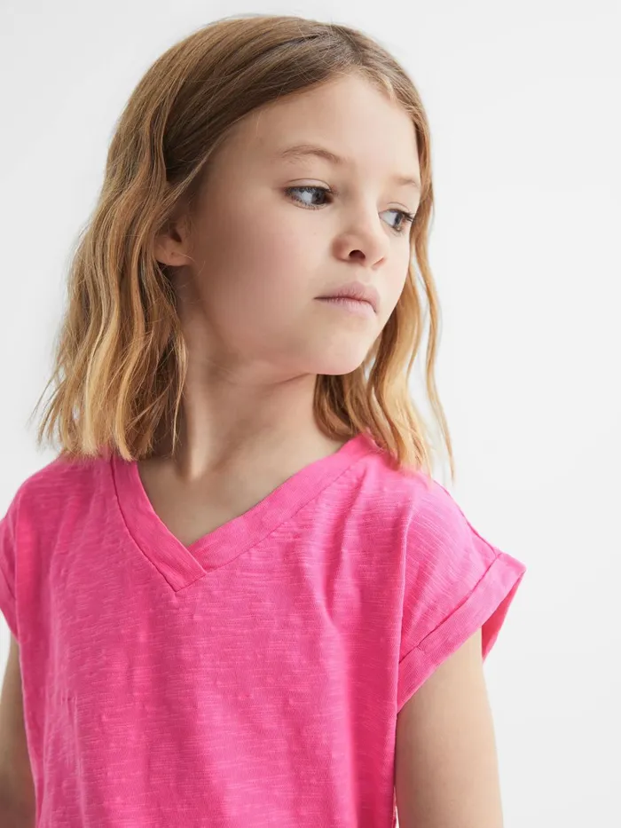 Children Freddie Jersey VNeck TShirt Pink Reiss Tops and Tshirts