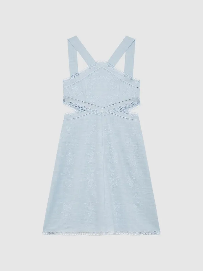 Children Louisa Embroidered Dress Blue Reiss Dresses and Jumpsuits