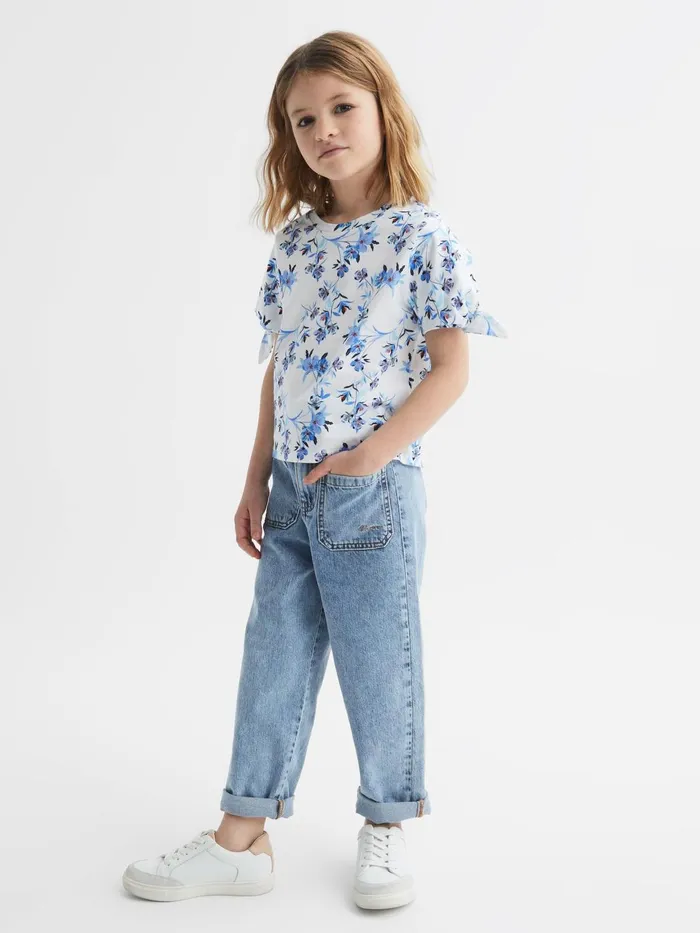 Children Tally Printed Cotton TShirt Blue Print Reiss Tops and Tshirts