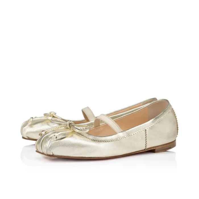 Christian Louboutin Ballerinas Kids Baballet Ballerinas 8211 Iridescent Nappa Leather 8211 Platine Baby