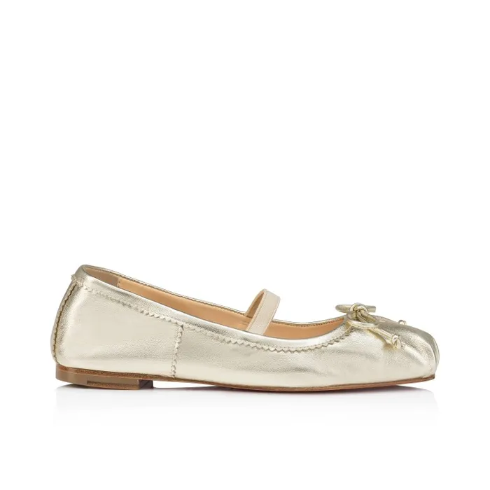 Christian Louboutin Ballerinas Kids Baballet Ballerinas 8211 Iridescent Nappa Leather 8211 Platine Baby