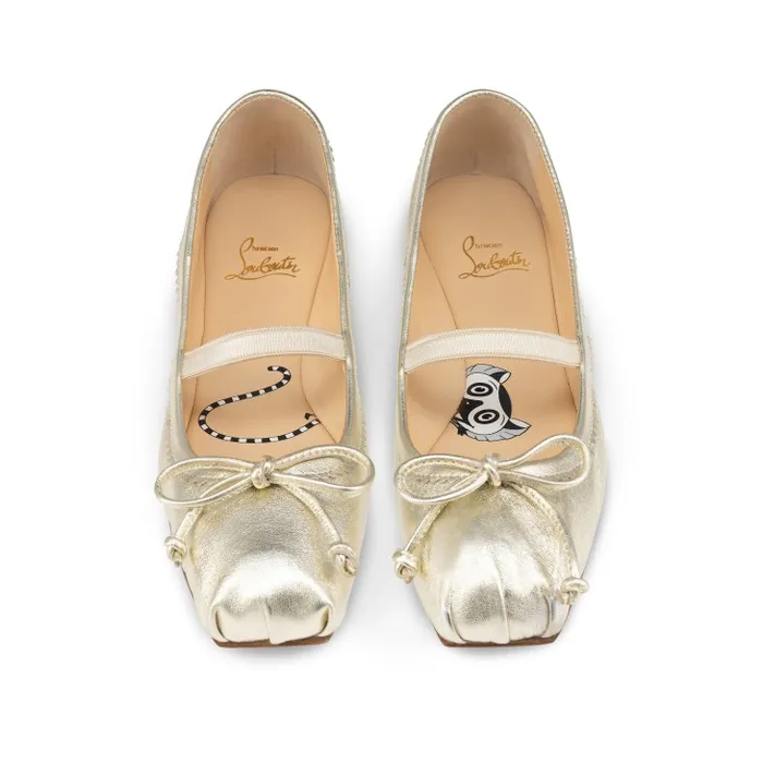 Christian Louboutin Ballerinas Kids Baballet Ballerinas 8211 Iridescent Nappa Leather 8211 Platine Baby