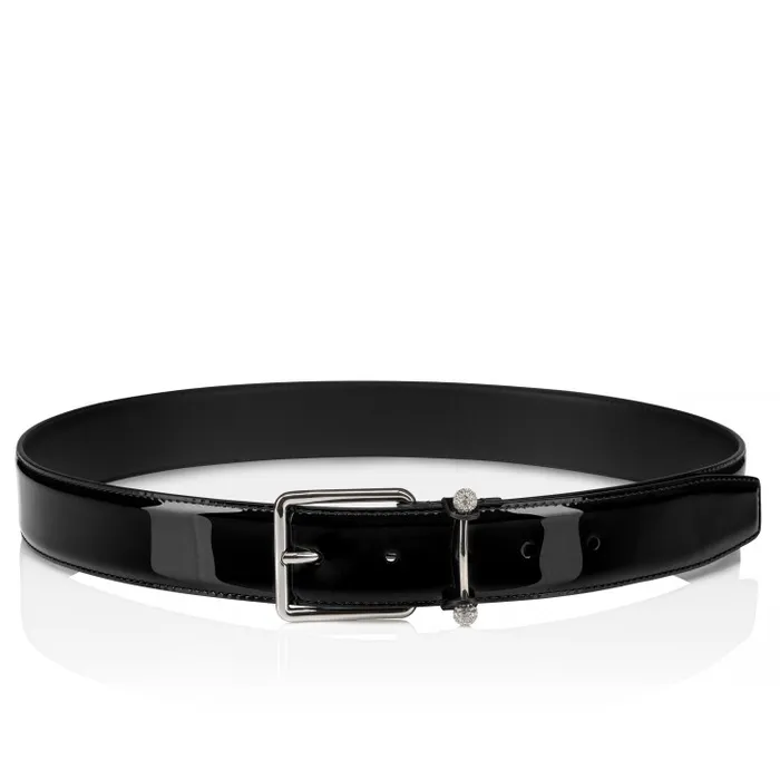 Christian Louboutin Belts Men Chambeliss Belt 8211 Patent Leather And Night Strass 8211 Black
