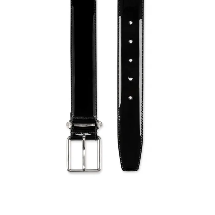 Christian Louboutin Belts Men Chambeliss Belt 8211 Patent Leather And Night Strass 8211 Black