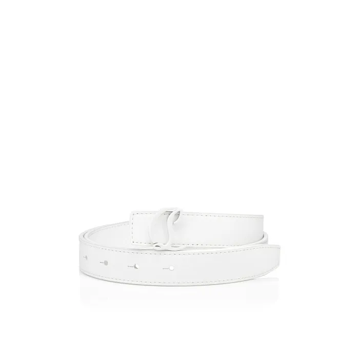 Christian Louboutin Belts Women CL Logo Belt 8211 Calf Leather 8211 Bianco