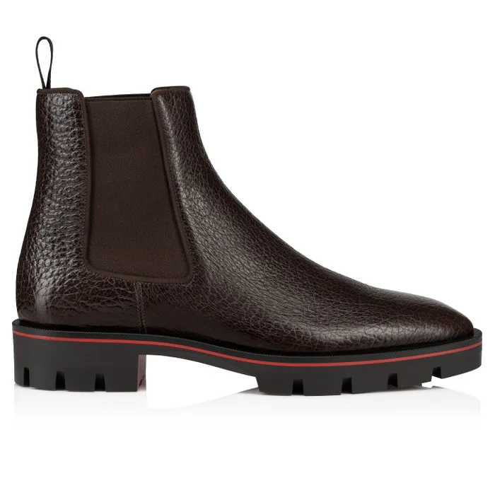 Christian Louboutin Boots Men Alpinosol Boots 8211 Grained Calf Leather 8211 Corteccia
