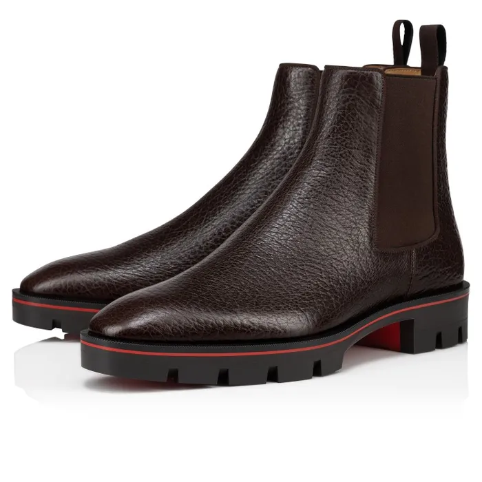 Christian Louboutin Boots Men Alpinosol Boots 8211 Grained Calf Leather 8211 Corteccia