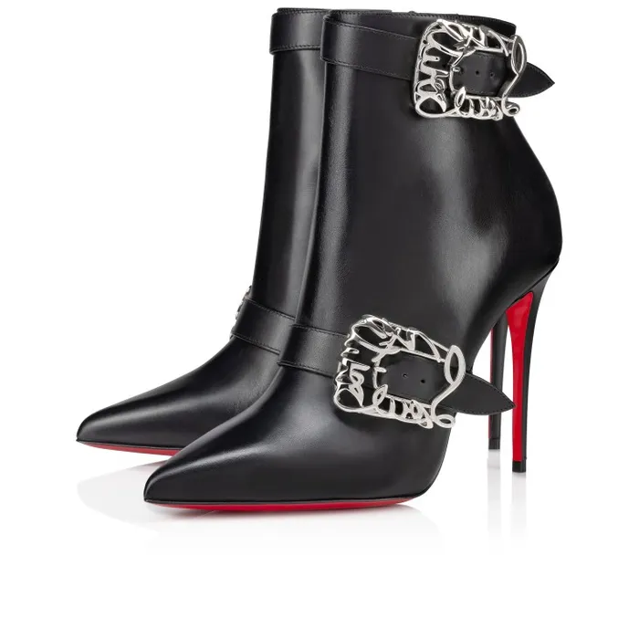 Christian Louboutin Boots Women Giddylina Booty 100 Mm Low Boots 8211 Calf Leather 8211 Black
