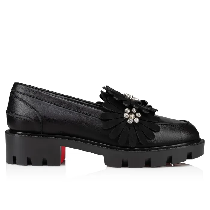 Christian Louboutin Flats and Loafers Women Flora Moc Loafers 8211 Nappa Leather And Suede 8211 Black