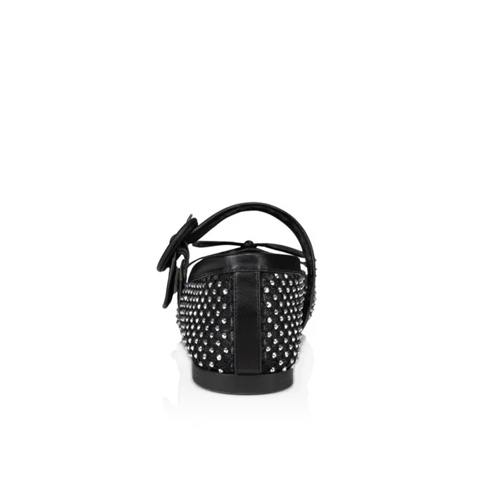 Christian Louboutin Flats and Loafers Women Mamastrapitina Ballerinas 8211 Strass Mesh And Nappa Leather 8211 Black