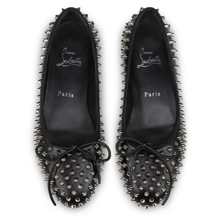 Christian Louboutin Flats and Loafers Women Sweetie Jane Spikes Ballerinas 8211 Nappa Leather And Spikes 8211 Black