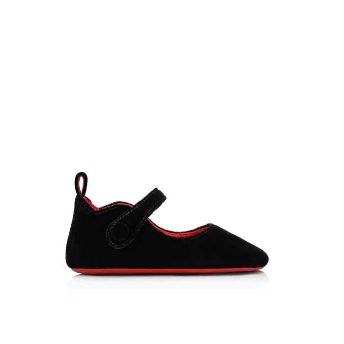 Christian Louboutin Girls Kids Baby Love Chick Ballerinas 8211 Velvet 8211 Black 8211 Baby