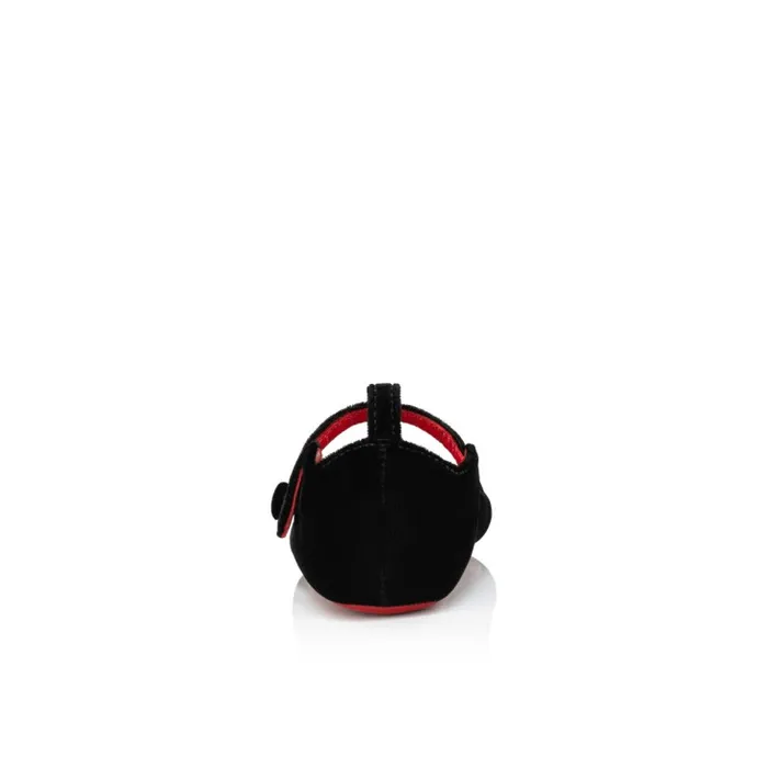 Christian Louboutin Girls Kids Baby Love Chick Ballerinas 8211 Velvet 8211 Black 8211 Baby