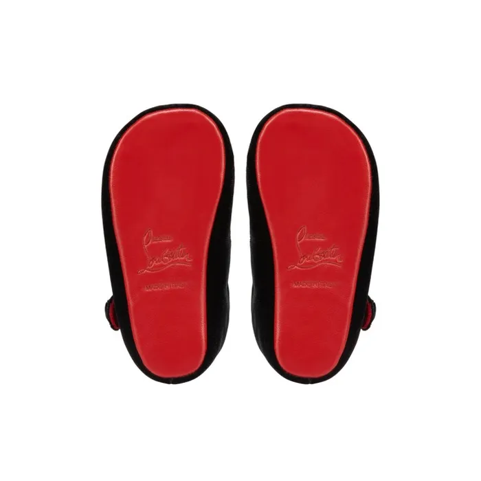 Christian Louboutin Girls Kids Baby Love Chick Ballerinas 8211 Velvet 8211 Black 8211 Baby