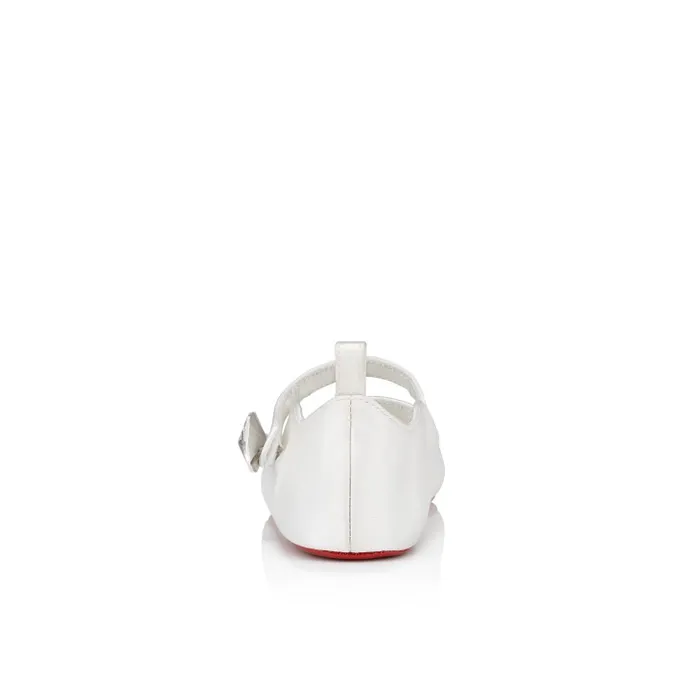 Christian Louboutin Girls Kids Baby Love Chick Strass Ballerinas 8211 Crepe Satin And Strass 8211 Bianco 8211 Baby