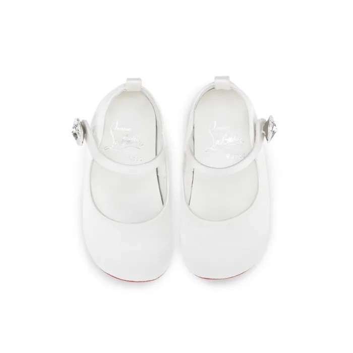 Christian Louboutin Girls Kids Baby Love Chick Strass Ballerinas 8211 Crepe Satin And Strass 8211 Bianco 8211 Baby