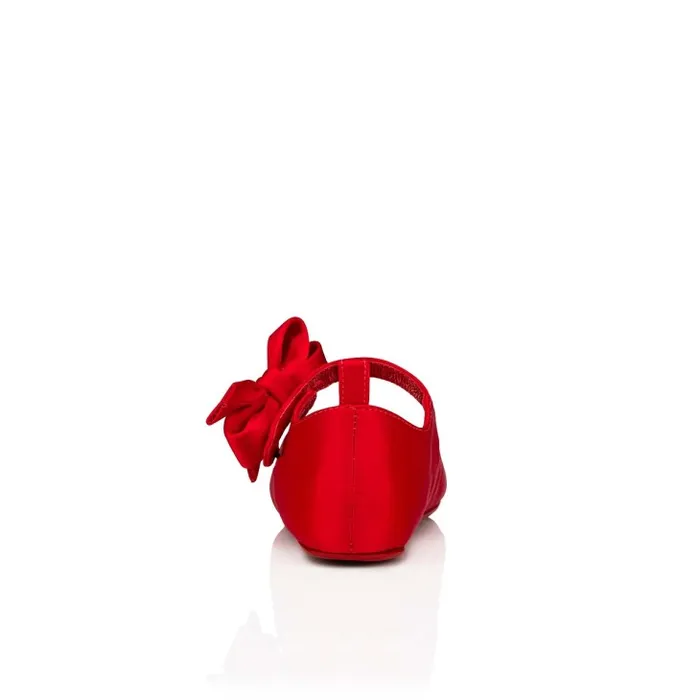 Christian Louboutin Girls Kids Lou Babe Ballerinas 8211 Crepe Satin 8211 Loubi 8211 Baby