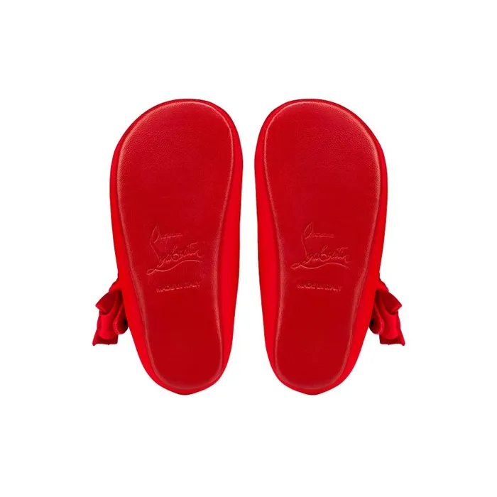 Christian Louboutin Girls Kids Lou Babe Ballerinas 8211 Crepe Satin 8211 Loubi 8211 Baby