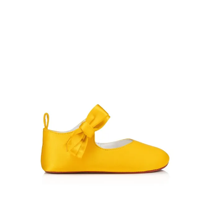 Christian Louboutin Girls Kids Lou Babe Ballerinas 8211 Crepe Satin 8211 Pollen