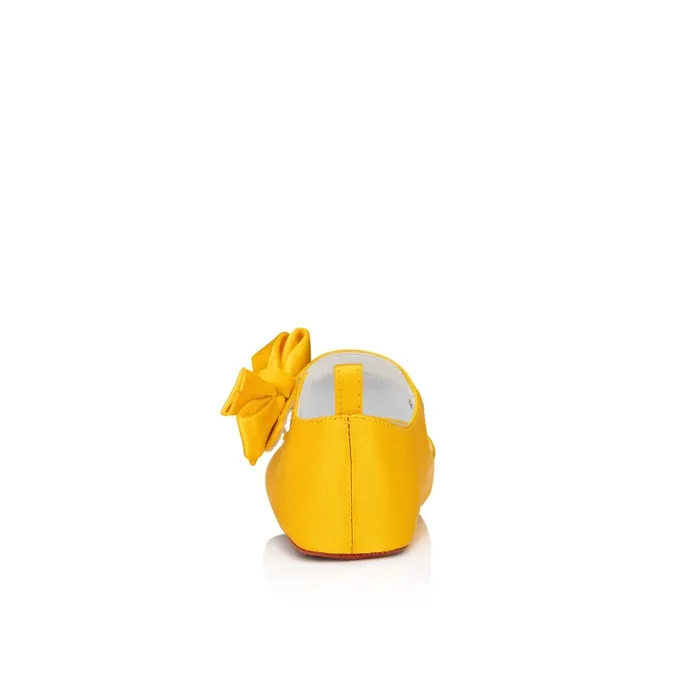 Christian Louboutin Girls Kids Lou Babe Ballerinas 8211 Crepe Satin 8211 Pollen