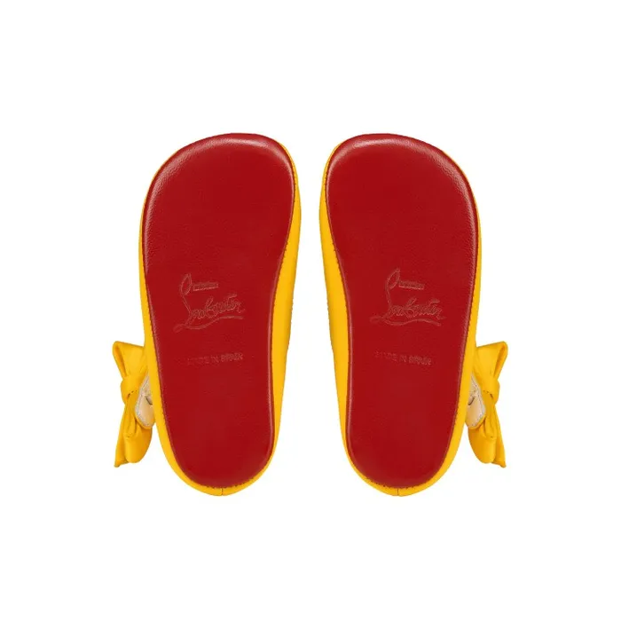 Christian Louboutin Girls Kids Lou Babe Ballerinas 8211 Crepe Satin 8211 Pollen