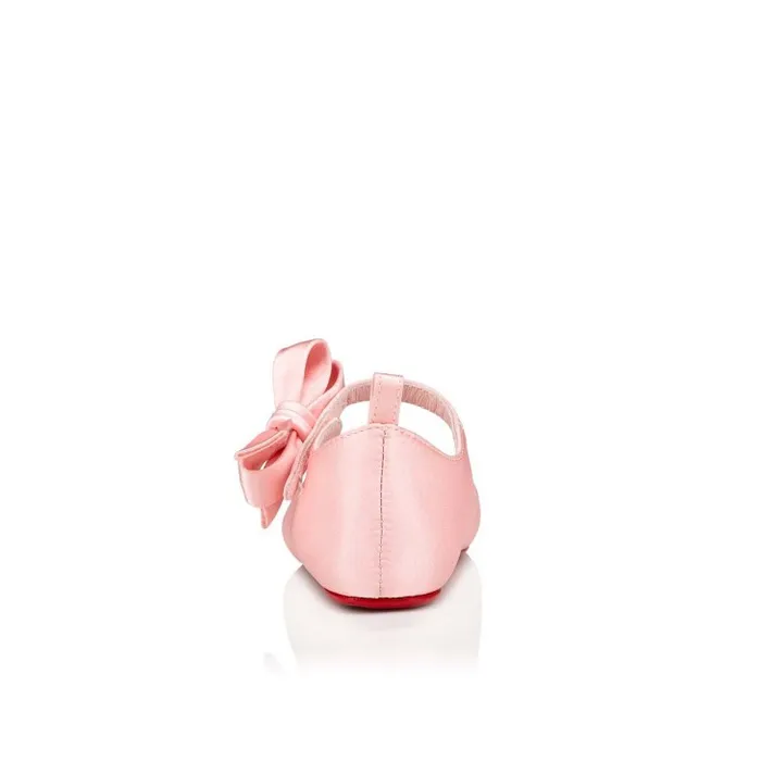 Christian Louboutin Girls Kids Lou Babe Ballerinas 8211 Crepe Satin 8211 Rosy 8211 Baby