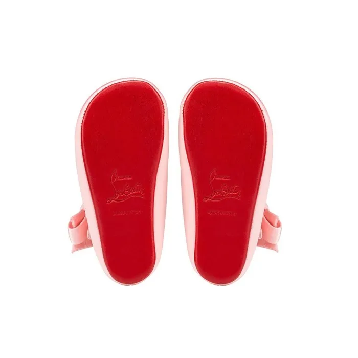 Christian Louboutin Girls Kids Lou Babe Ballerinas 8211 Crepe Satin 8211 Rosy 8211 Baby